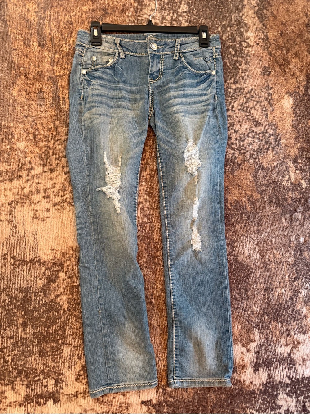 Almost Famous Women’s Distressed Jeans #0138